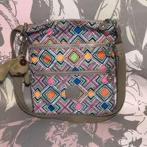 Kipling Brand Geometric Print Multicolor Crossbody Purse